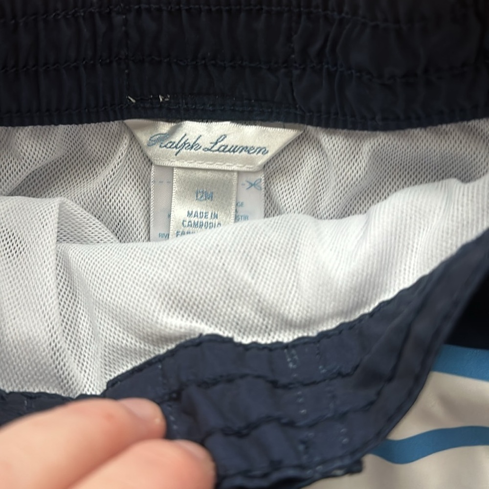 X 2 LIKE NEW/EUC Ralph Lauren Toddler Swim Trunks- Size 12 Months - Picture 10 of 13